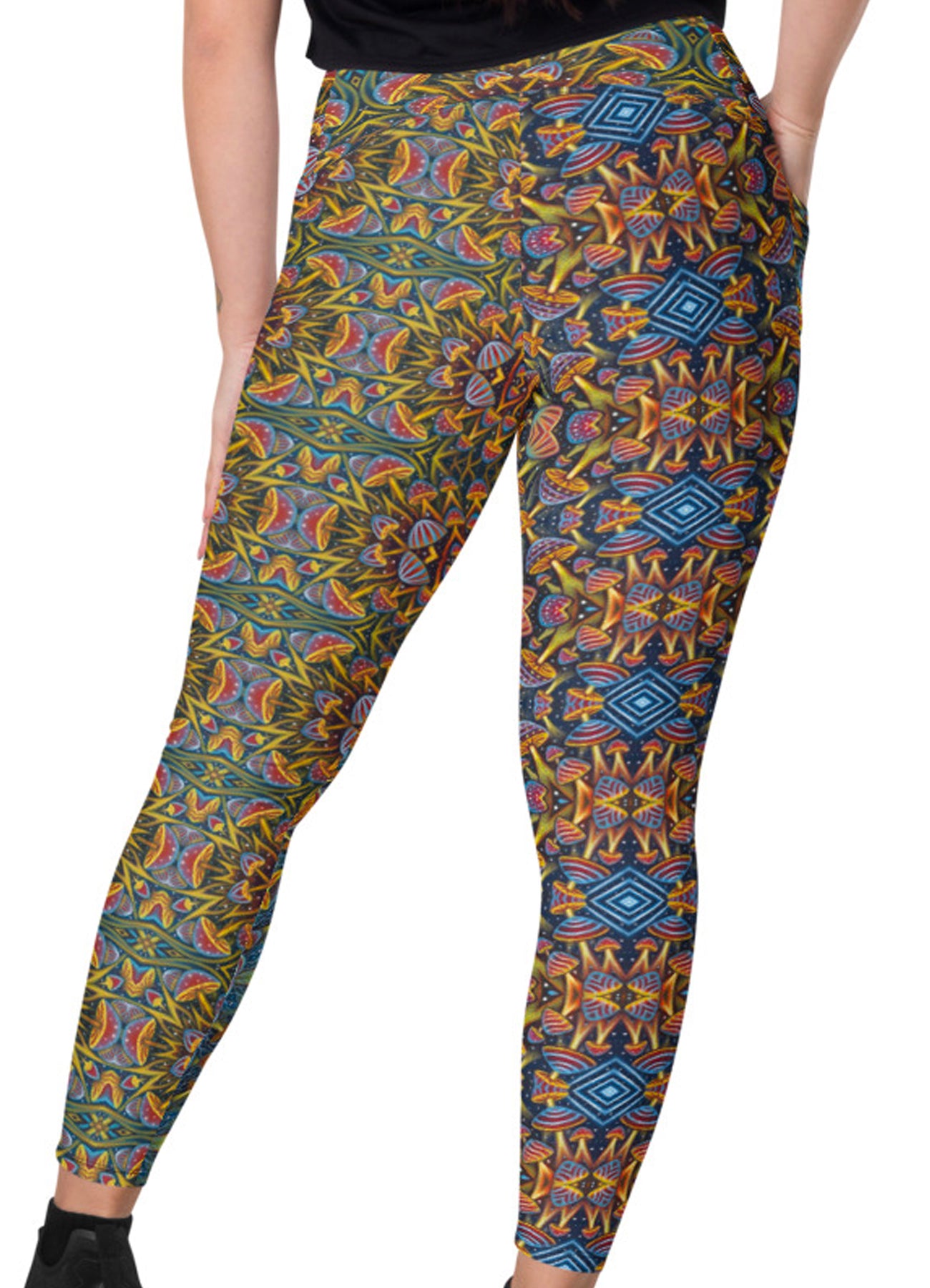 Mushroom Bloom Leggings with Pockets