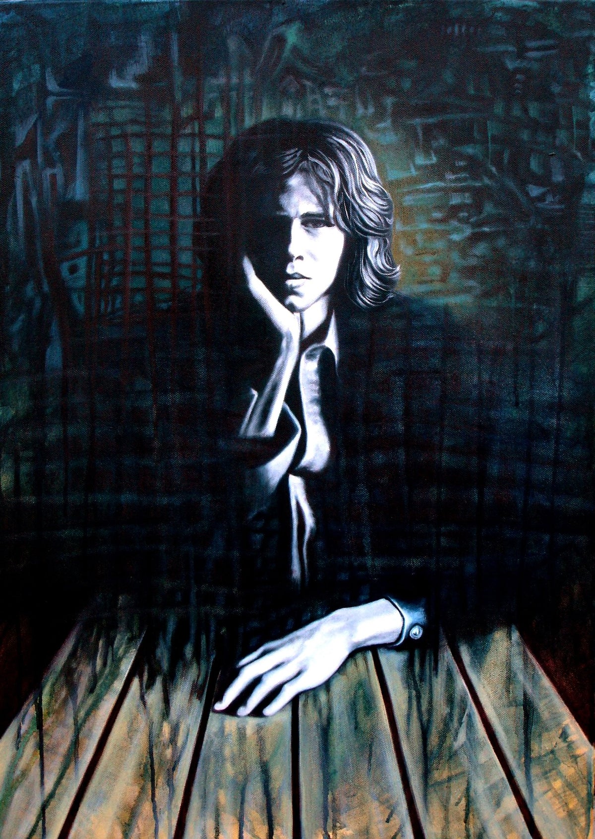acrylic, casein, and oil on canvas, 2004