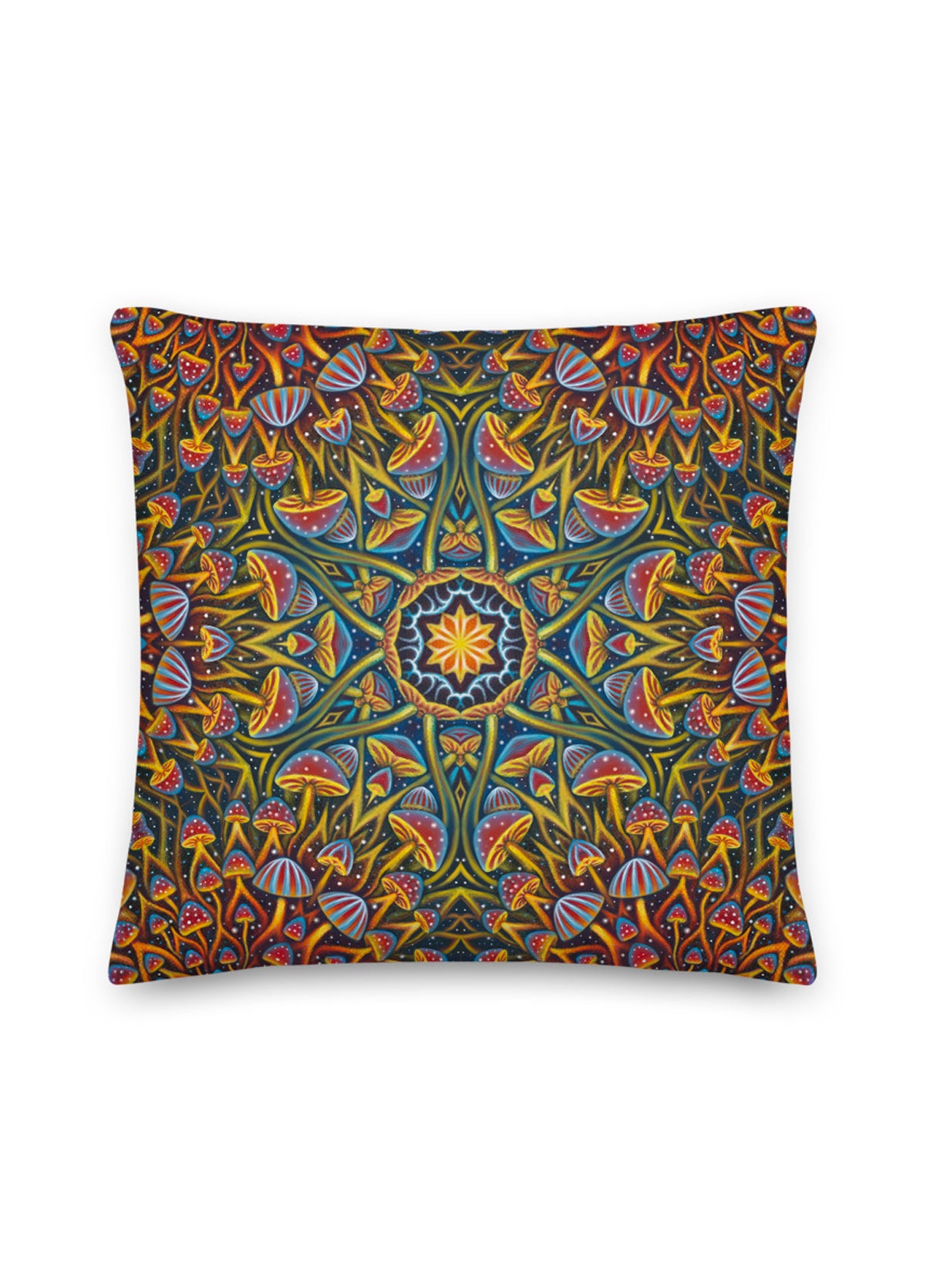 Mushroom Bloom Remix Square Pillow