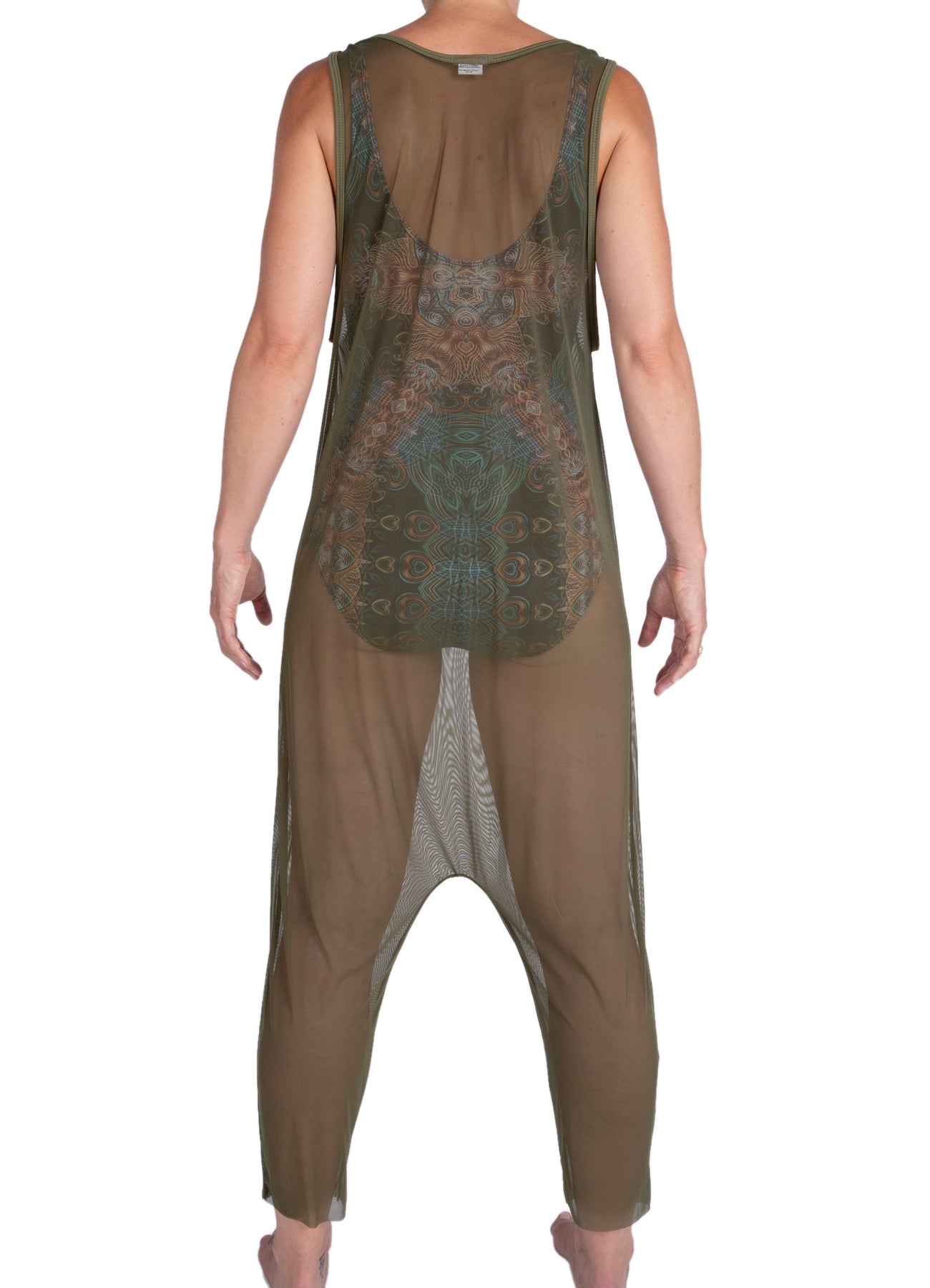 Olive Green Mesh Onesie