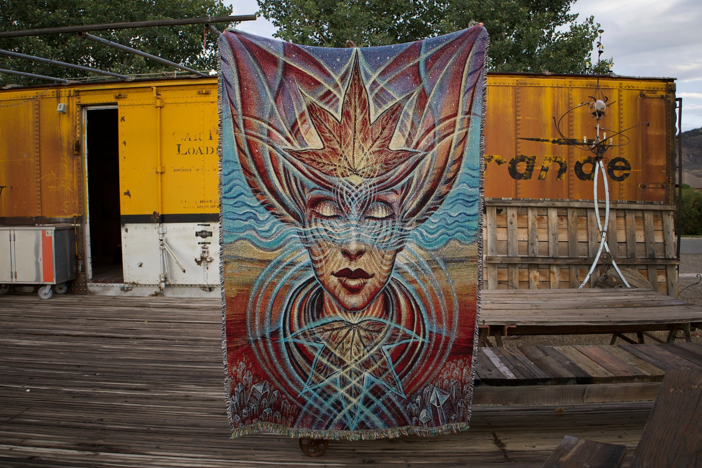 Reflective Autumn Woven Blanket
