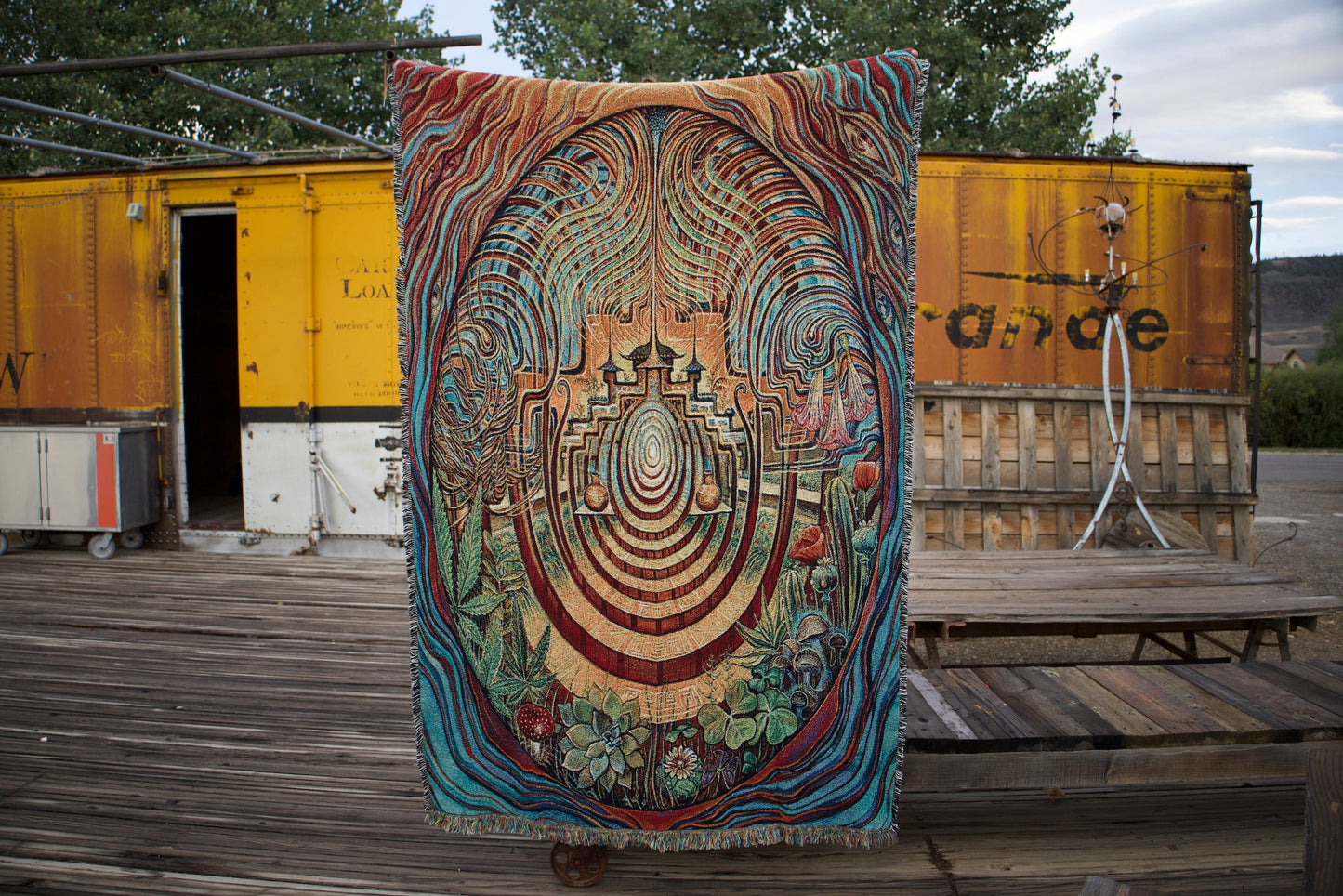 Sacred Garden Woven Blanket