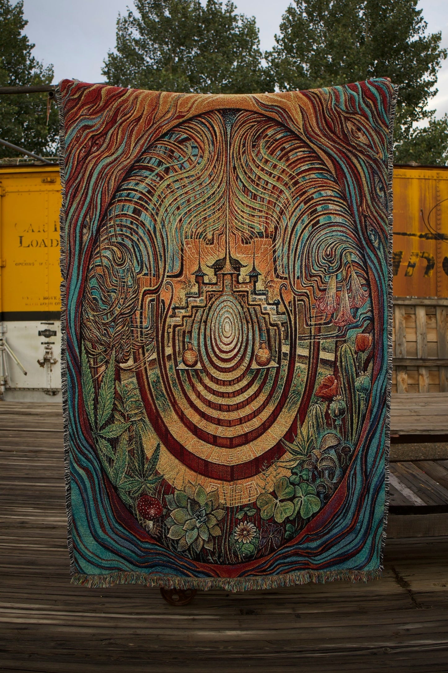 Sacred Garden Woven Blanket