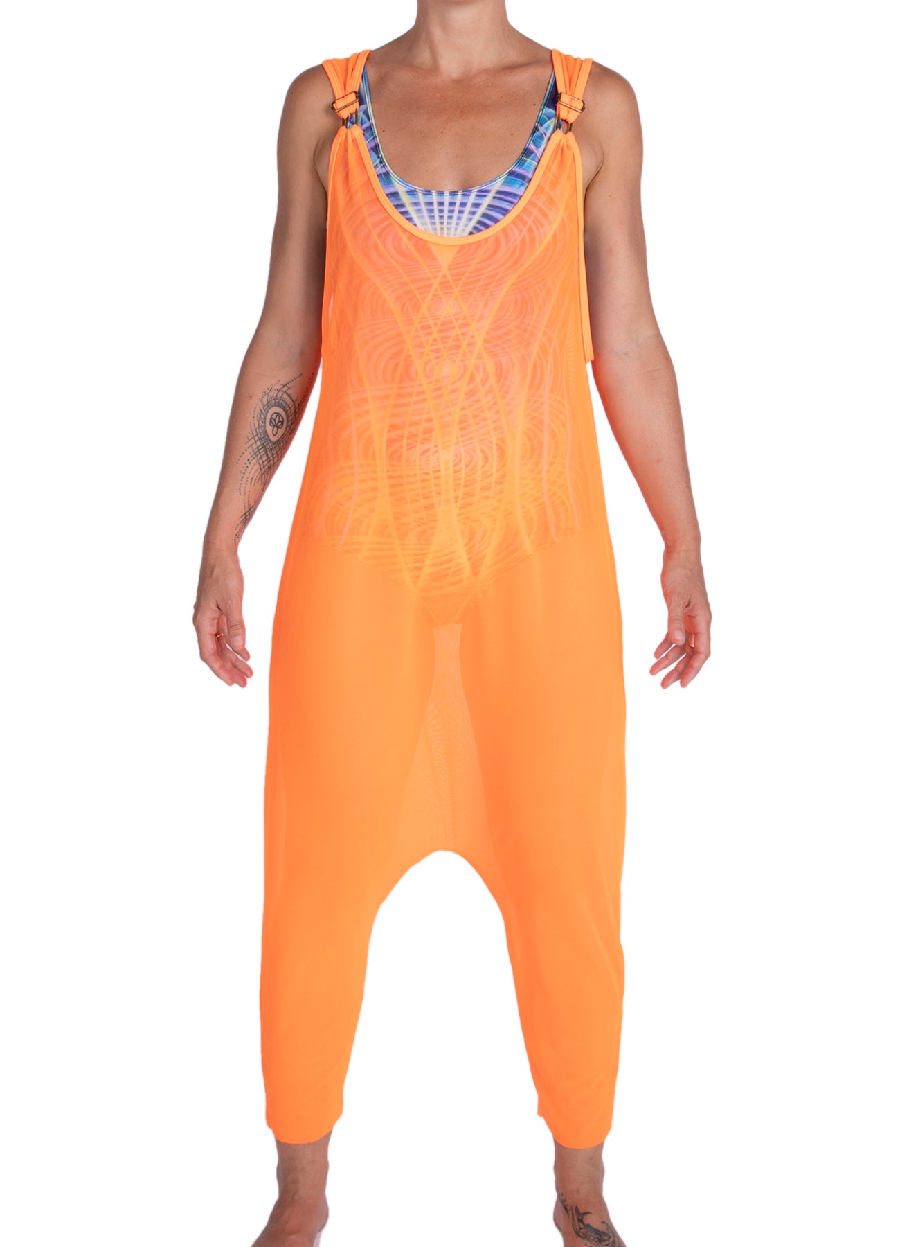 Neon Orange Mesh Onesie
