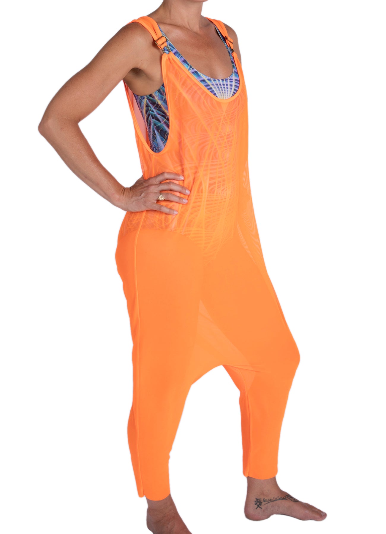 Neon Orange Mesh Onesie