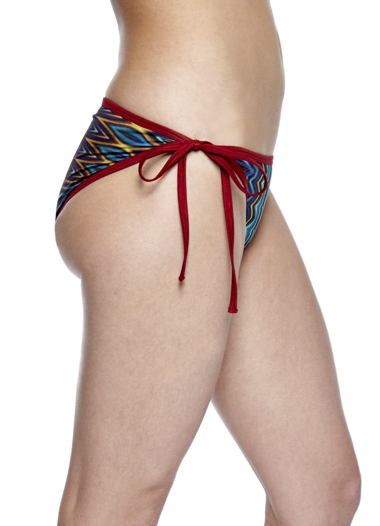 Sunset Reflection Bikini Bottom -  Dark Red